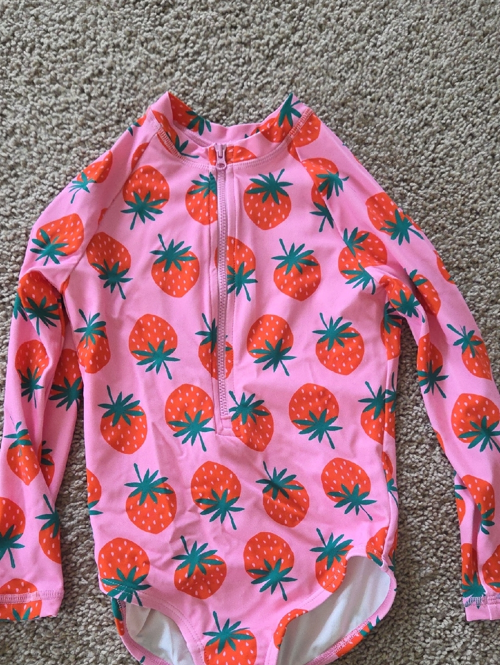 NWOT HANNA ANDERSON long Sleeve Swimsuit Strawberry Never Worn Size 110cm / 5